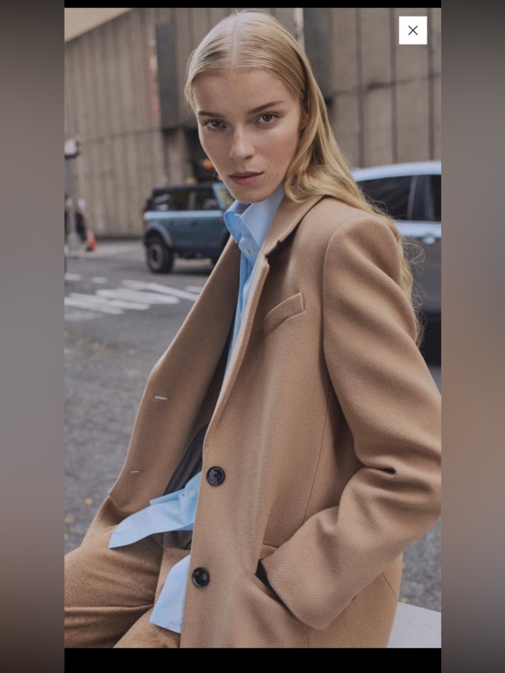 New Mango tailored long wool blend camel coat size M - Picture 6 of 12